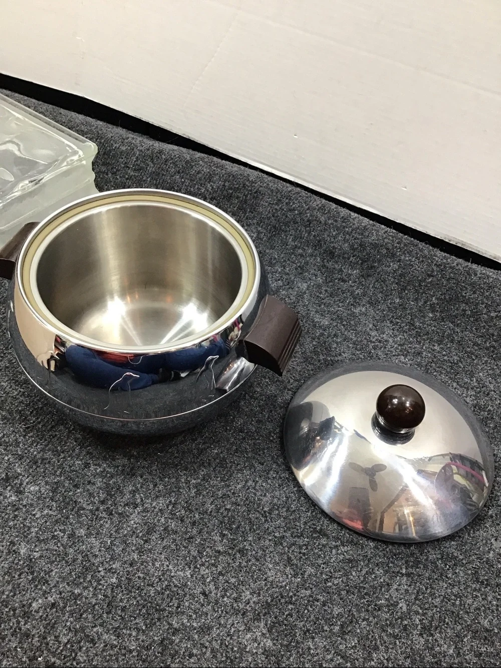 Vintage original West Bend MCM Penguin Silver Plated Covered hot cold Dish